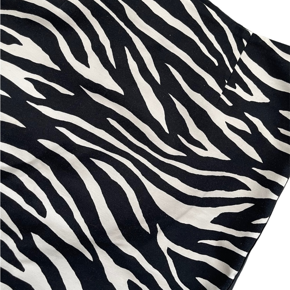 White House Black Market | Black White Zebra Animal Print High Waist Mini Skirt - Picture 6 of 13